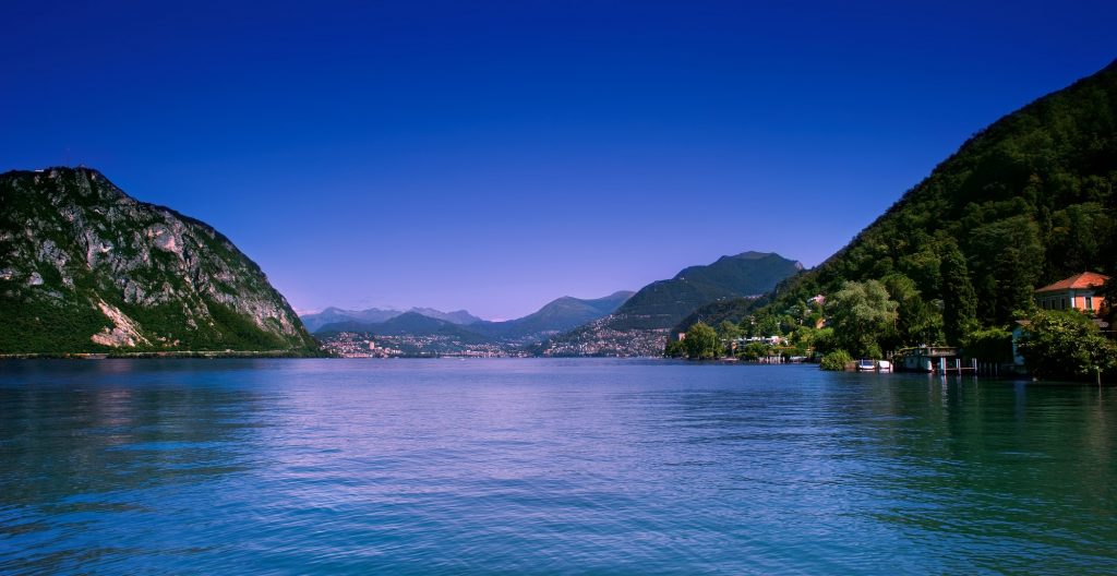 Lugano city and lake.